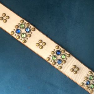 Jeff Gallea handmade white studded belt size S